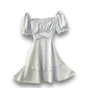 Blue Chic Chiffon Mini Ruffle Dress - Size Small